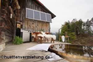 Berghütte Badezuber Terrasse