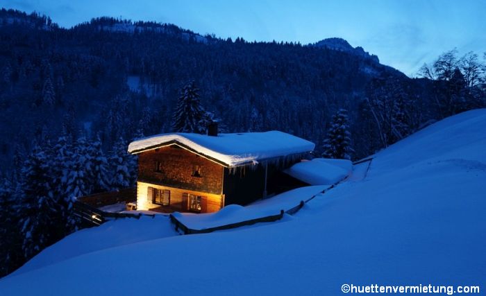 Berghütte Winter Abend