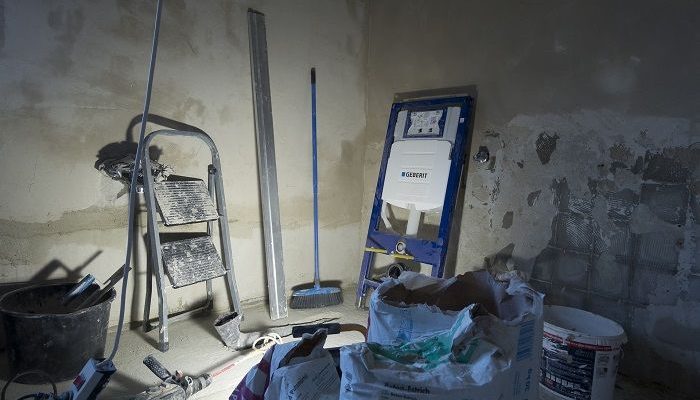 Zimmer wird neu verputzt und renoviert