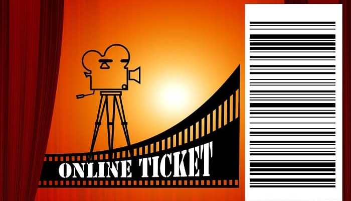 Ein Online Kino Ticket mit einem Barcode drauf