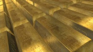 Fein säuberlich geschlichtete Goldbarren aus 999,9 Gold