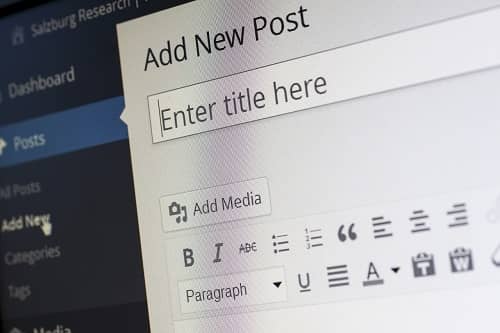 Ein Bildschirmausschnitt ist zu sehen, darauf ein WordPress Editor